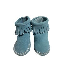 Minnetonka Fringe Back Flap Booties